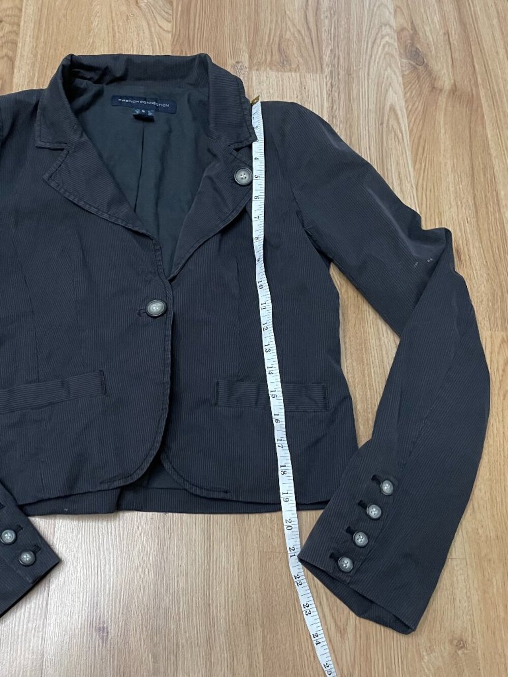 pinstripped blazer